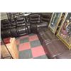 Image 1 : CHOCOLATE BROWN LEATHER RECLINING SECTIONAL