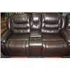 Image 2 : CHOCOLATE BROWN LEATHER RECLINING SECTIONAL