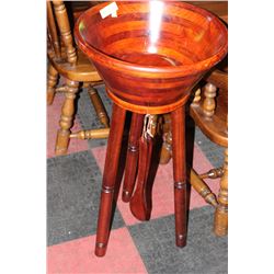 WOOD SALAD BOWL SET W STAND