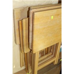 SET OF 6 MAPLE FOLDING TV TRAYS