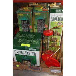 BOX OF NEW BIRD FEEDERS