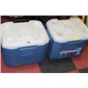 Image 1 : 2 COLEMAN CAMP COOLERS ON WHEELS ONE W/ DAMAGE