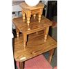 Image 1 : 3 PC OAK END TABLE SET