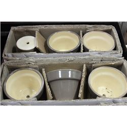 2 BOXES OF SMALL PLANTER POTS