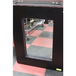 BLACK AND RED WOOD FRAMED MIRROR