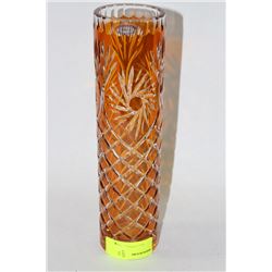 ESTATE AMBER CRYSTAL VASE