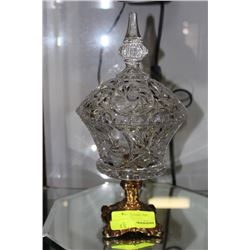 ESTATE PINWHEEL CRYSTAL LIDDED DISH