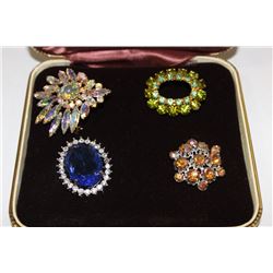 ESTATE RHINESTONE BROOCHES
