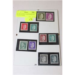 SET OF 10 WWII COMMEMORATIVE HITLER STAMPS