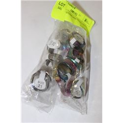 LOT OF 20 STAINLESS STEEL RINGS
