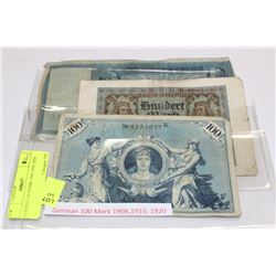 GERMAN 100 MARK 1908, 1910, 1920