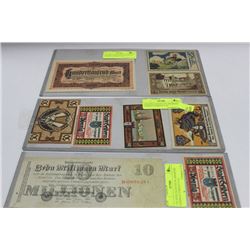 PLASTIC SLEEVE OF ASSORTED GERMAN CURRENCY X3