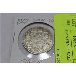 1929 CANADIAN SILVER HALF DOLLAR
