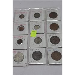 12 ASSORTED WORLD COINS