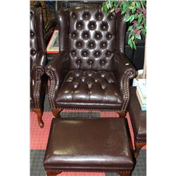 NEW LEATHERETTE WING BACK PARLOUR CHAIR W