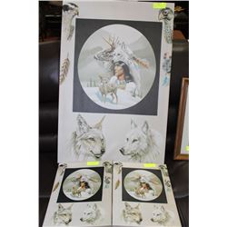 3-PIECE NATIVE PICTURE SET ON CANVAS