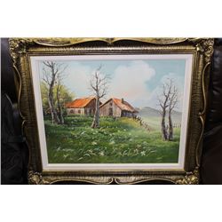 FARM SCENE OIL ON CANVAS