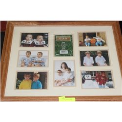 OAK FRAMED 8 PICTURE FRAME