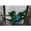 Image 1 : BLUE AND GREEN ART GLASS DISH