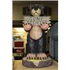 Image 1 : GONE FISHING WOOD CARVED BEAR ORNAMENT