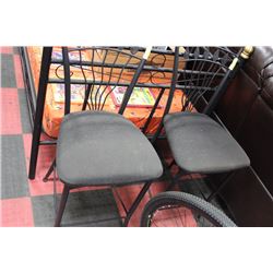 PAIR OF BLACK METAL BAR STOOLS W/
