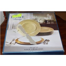 SET OF 12 CHARGER PLATES