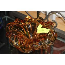 AMBER ART GLASS BOWL