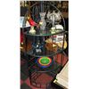 Image 1 : METAL AND GLASS CORNER STAND