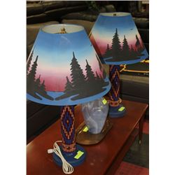 SET OF 2 BEADED NATIVE LAMPS