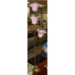 TRILITE 60'S 3 PINK ITALIAN GLASS SHADES