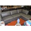 Image 1 : NEW GREY LEATHER 2 PC SECTIONAL