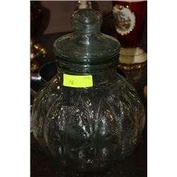ESTATE GLASS LIDDED COOKIE JAR