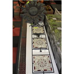 MOSAIC WALL PLANTER SOLD W OUTDOOR METAL SUN