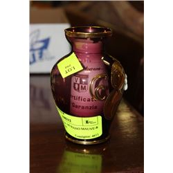 SMALL VECCHIA MURANO MAUVE & 24KT GOLD VASE