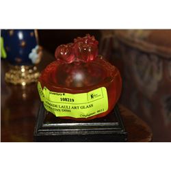 HANDMADE LAULI ART GLASS DECORATIVE DISH