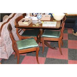 DOUBLE PEDASTAL DUNCAN PHYFE TABLE AND 6 CHAIRS