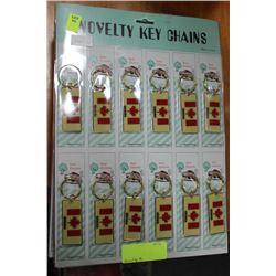 CARD OF 10 CANADA KEYCHAINS