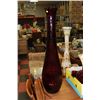 Image 1 : LARGE RED GLASS VASE