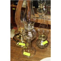 3 VARIOUS OIL LAMPS