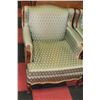 Image 2 : GREEN FRENCH PROVINCIAL VINTAGE SOFA W CHAIR