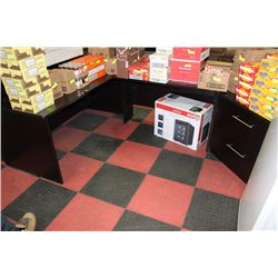 SHOWHOME CORNER OFFICE DESK W 2 DRAWER FILING