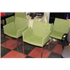 Image 1 : SHOWHOME CHROME AND GREEN FABRIC 4 PC ARMCHAIR SET