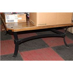 WOOD AND METAL COFFEE TABLE