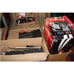 4 BOXES OF ASST RACE TRACK/CONTROLLERS ETC