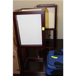 PAIR OF JAPANESE STYLE WOOD FRAMED LAMPS