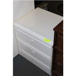 WHITE 2 DRAWER NIGHTSTAND