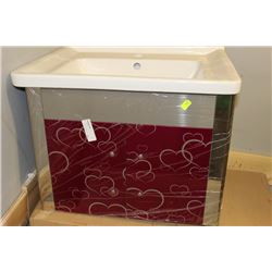 HEART DESIGN FLOATING BATHROOM VANITY