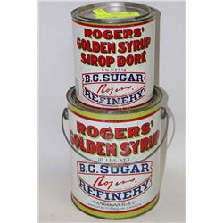2 VINTAGE ROGERS SYRUP TINS