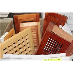 BOX OF NEW WOODEN HEAT REGISTER VENTS