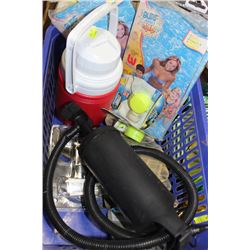 BASKET OF SWIMMING GEAR